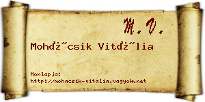 Mohácsik Vitália névjegykártya